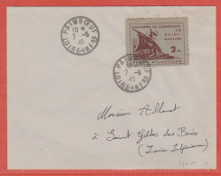 FRANCE GUERRE N°9 SAINT NAZAIRE SUR LETTRE DE 1945 DE PAIMBOEUF POUR SAINT GILDAS DES BOIS - Guerre (timbres De)