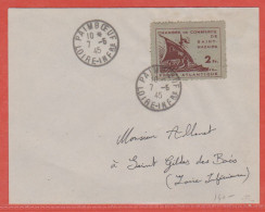 FRANCE GUERRE N°9 SAINT NAZAIRE SUR LETTRE DE 1945 DE PAIMBOEUF POUR SAINT GILDAS DES BOIS - Kriegsmarken