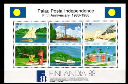 Palau Inseln Block 3 Mit 235-240 Postfrisch Schifffahrt #GJ528 - Palau