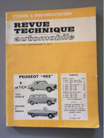 Revue Technique Automobile Peugeot 403 8 Et7 Cv Tous Modèles Moteurs à Essence 1970 - Auto