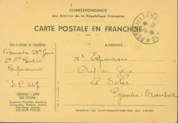 Guerre 40 CP En Franchise CAD Poste Aux Armées SP 247 31 10 39 Non Défini - WW II