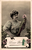 O4 - Carte Postale Fantaisie - Femme - Poisson - Premier Avril - 1er Avril - Poisson D'avril