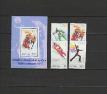 Latvia 1994 Olympic Games Lillehammer Set Of 4 + S/s MNH - Inverno1994: Lillehammer