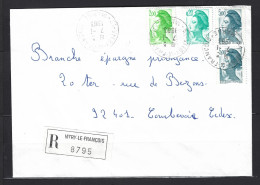 FRANCE LIBERTE 1982 - Lettre Recommandée, Affranchie Avec Y&T N°2181-2188-2190. Du 7-1-1983. 51 VITRY-LE-FRANCOIS.TB. - 1982-1990 Liberté De Gandon