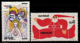 1977 Uruguay Christmas Holy Family And Santa Claus Events And Religions #988 - 989 ** MNH - Uruguay