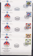 Isle Of Man 1994 Olympic Games IOC Centenary Set Of 5 On 5 FDC - Altri & Non Classificati