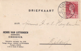Briefkaart 28 Jan 1924 Eindhoven (kortebalk) - Cartas & Documentos