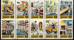 1977 Mail Collection Uruguayan Postal Service 150th Anniversary #991- 1000 ** MNH SCOOTER VESPA VAN - Uruguay