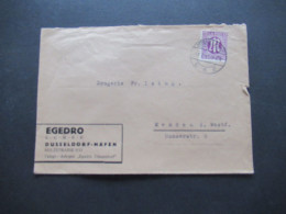 Bizone Am Post Nr.7 EF Tagesstempel Düsseldorf 7.7.1945 (sehr Frühe Verwendung!) Umschlag EGEDRO Düsseldorf Hafen - Covers & Documents