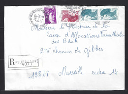 FRANCE LIBERTE 1982 - Lettre Recommandée, Affranchie Avec Y&T N°1969-2190-2244. Du 20-11-1982. 13 PELISSANNE. BdR.TB. - 1982-1990 Libertà Di Gandon