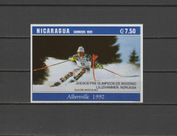 Nicaragua 1993 Olympic Games Lillehammer S/s Albertville With Overprint MNH - Inverno1994: Lillehammer