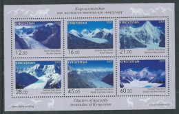 Kyrgyzstan 2009 Glaciers Of The Tien Shan Landscapes Mountains Set Of 6 Stamps In Block MNH - Kirghizstan