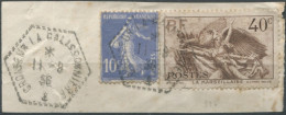 France, TAD Hexagonal Croiseur La Galissonnière 11.8.1936 Sur Fragment - (F740) - Poste Navale