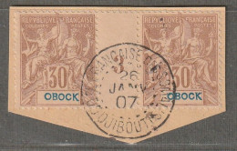 OBOCK - MILLESIMES : N°40 Obl  (1893) 30c Brun - Used Stamps