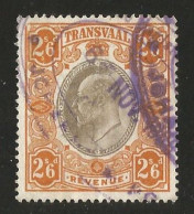 Transvaal 1902. 2/6d Orange And Black. Barefoot 95. Revenue. - Transvaal (1870-1909)