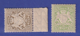 Bayern Wappen 3 Mark Und 5 Mark Mi-Nr. 69-70 X Postfrisch ** - Nuovi