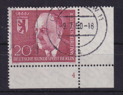 Berlin 1960 W. Schreiber Mi-Nr. 192 Eckrandstück UR Mit Formnummer 4 Gestempelt  - Usados