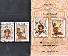 2003-Tunisie/Y&T1476-1477- Art, Moisaïques Tunisiennes/"La Fileuse" Tabarka &"Africa"El Jem 2V/s.c MNH*****+ Prospectus - Archéologie