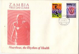 Zm0721f Zambia 1993, SG 721-2, Heartbeat Campaign (health, Medicine), FDC - Zambia (1965-...)