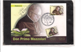 TEM20234   -   FDC MAX.CARD  CINQUANTENARIO DELLA MORTE DI DON PRIMO MAZZOLARI - Cristianismo