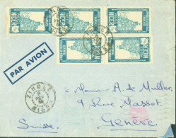 Niger Lettre Par Avion YT N°47 X5 + Dos YT 59 Exposition Internationale Paris 1937 X3 CAD Zinder Niger 8 FEV 38 - Cartas & Documentos