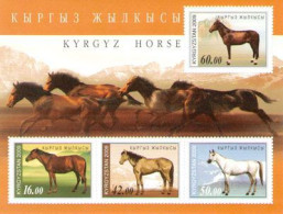 Kyrgyzstan 2009 Horses Breeds Of Kyrgyzstan Set Of 4 Stamps In Block MNH - Kirghizistan