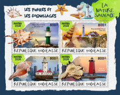 TOGO 2018 MNH  Lighthouses And Shells (I)  Michel Code: 9178-9181. Yvert&Tellier Code: 6448-6451 - Togo (1960-...)