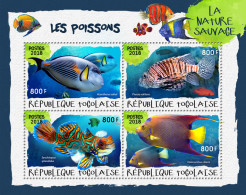 TOGO 2018 MNH  Fishes (I)  Michel Code: 9166-9169. Yvert&Tellier Code: 6508-6511 - Togo (1960-...)