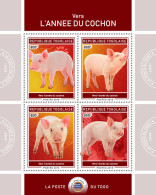 TOGO 2018 MNH  Year Of The Pig (II)  Michel Code: 9238-9241. Yvert&Tellier Code: 6516-6519 - Togo (1960-...)