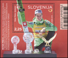 Slovenia 2016. Peter Prevc, Skier (MNH OG) Souvenir Sheet - Slovénie