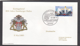 FDC 800 JAHRE HAMBURGER HAFEN,5 MAI 1989. - 1981-1990