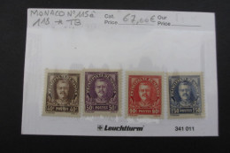 MONACO N°115 à 118 NEUF* TB COTE 67 EUROS VOIR SCANS - Unused Stamps