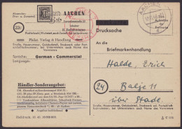 Aachen 7: Roter Stempel "bezahlt", Drucksache Mit Zudruck Marken-Belo, Bedarf 18.11.46 - Storia Postale