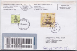 Chypre Cyprus Nicosia Lettre Timbre Voilier Sailing Ship Stamp Registered Air Mail Cover 2011 - Briefe U. Dokumente