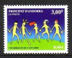 ANDORRA FRANZÖSISCH MI-NR. 546 POSTFRISCH(MINT) FEIER ZUM JAHR 2000 - Unused Stamps