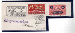 1926 November Afrikaflug , Part Of Registered Letter  (ch395) - Gebraucht