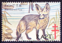 Zimbabwe 1978 MNH, Bat Eared Fox, Animals, Help Fight TB, Seals Medical Disease - Maladies