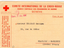 Comité International De La Croix Rouge - Prisonniers De Guerre Genève - Cachet - Février 1941 - Cruz Roja