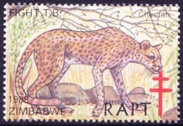 Zimbabwe 1978 MNH, Cheetah Animals, Help Fight TB, Seals Medical Disease - Enfermedades