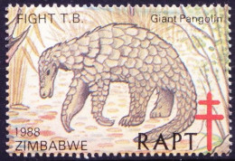 Zimbabwe 1978 MNH, Giant Pangolin Animals, Help Fight TB, Seals Medical Disease - Maladies