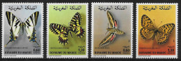 MAROC - PAPILLONS - N° 894 A 895 ET 921 A 922 - NEUF** MNH - Butterflies