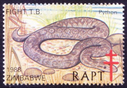 Zimbabwe 1978 MNH, Python Snake Reptiles, Help Fight TB, Seals Medical Disease - Krankheiten