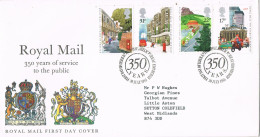 54640. Carta  F.D.C. EDINBURGH (England) 1985. Royal Mail 350 Years Service - Covers & Documents