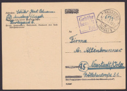 Annaberg: Alte Feldpostkarte Mit Ra "Gebühr Bezahlt", Handschriftlich "6 Pfg.", Sauberer Bedarf, 6.12.45 - Briefe U. Dokumente