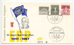 Germany, Berlin 1967 Commemorative Cover - Marshall Plan 20th Anniversary - Briefe U. Dokumente