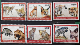 Togo 2010 Raubkatzen / Hyänen 6v** Set - Togo (1960-...)