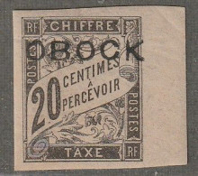 OBOCK - TAXE : N°12 * (1892) 20c Noir - Neufs