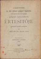 A Karánsebesi M. Kir. állami Polgári Fiúiskola és .. Leányiskola értésitője Az 1895-96-diki Iskolai évről C1395 - Livres Anciens