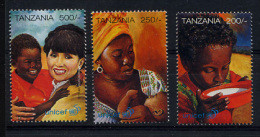 TANZANIE TANZANIA  1996, CINQUANTENAIRE UNICEF, 3 Valeurs Neufs / Mint. R688 - UNICEF