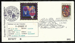 BALLON POST . BORDSTEMPEL . D - ERGEE VI . 6 . 12 . 80 - Fesselballons